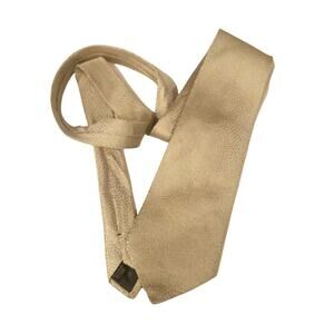 Banana Republic 100% Silk Hand Made Italy Neck Tie Tan Silver Dots Mens luxury